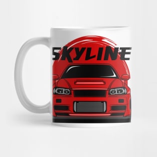 Red Skyline R34 Mug